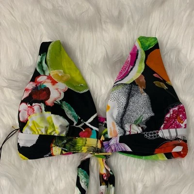 Nuevo con etiquetas Bikini Christian Lacroix x Swiminista estampado de frutas tropicales tiras espalda Foto 1 de 4