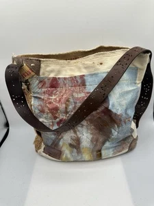 THE SILVER GEFÜTTERT PATCHWORK RECYCELTES LEDER STOFF BEUTELTASCHE SCHULTER HANDTASCHE - Bild 1 von 9