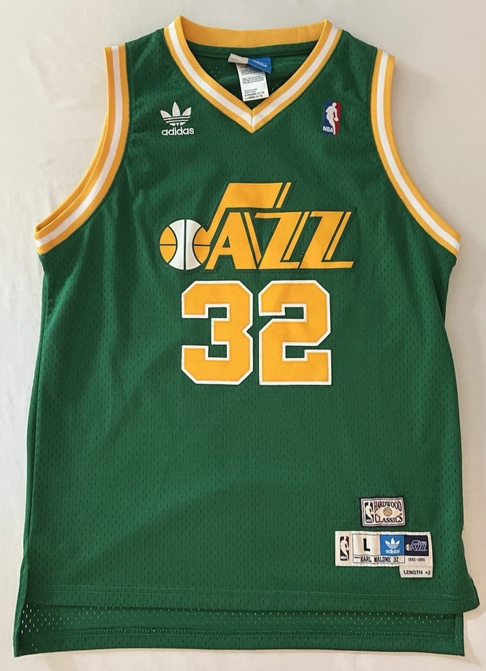 Camiseta Vintage NBA Adidas Utah Jazz YOUTH Grande HWC Karl Malone - Imagem 1 de 4