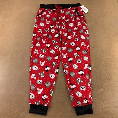 Hanes Women's Size Large Red Dog Printed Comfy Cozy Pocketed Lounge Joggers NWT - Image 1 of 4