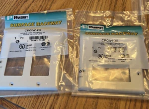 Panduit Double Gang Rectangular Screw On Faceplate, Off White, CPGIW-2G Set Of 2 - Picture 1 of 2