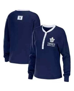 WEAR NHL Women's Toronto Maple Leafs Waffle Henley Longsleeve Size S - Picture 1 of 3