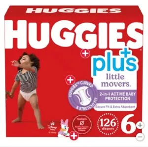 Huggies Plus Diapers Size 6: 35lbs and up, 126ct - Free Shipping - New! - Picture 1 of 19