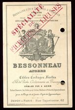 ancienne carte publicitaire BESSONNEAU à Angers.Câbles.Cordages.Ficelles.Voiles