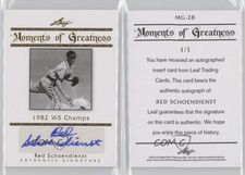 2011 Leaf Legends of Sport Moments Greatness Gold /5 Red Schoendienst Auto HOF