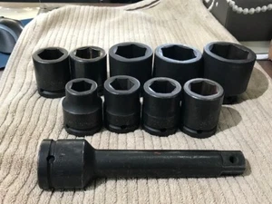 10 PC WILLIAMS 1" SAE IMPACT SOCKET SET 15/16"-1-5/8" GOOD CONDITION Ships Free! - Picture 1 of 9