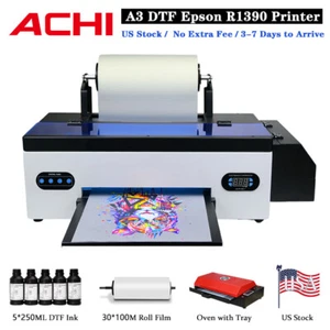 aCHI A3 DTF Printer Direct to Film T-shirt Heat Transfer EPSON R1390 With Oven - Picture 1 of 14