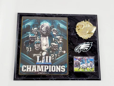 NFL Philadelphia Eagles Super Bowl 52 LII Champions 12" X 15" Plaque 247 Sports Cover