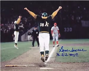 GENE TENACE OAKLAND A'S 1972 WS MVP COLOR ACTION SIGNED 8x10 - Picture 1 of 1