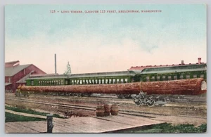 Postal Bellingham Washington madera larga madera madera madera c1910 - Imagen 1 de 2