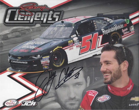 SIGNED 2016 JEREMY CLEMENTS "3RD VER REPAIRABLE VEHICLES" #51 NASCAR POSTCARD Cover
