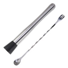 2 PC/insieme Agitatore Cocktail cucchiaio in acciaio inox imbroglione STICK PER BAR CASA