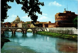 Sant' Angelo Bridge and Castle, Rome, Italy Postcard - Picture 1 of 2