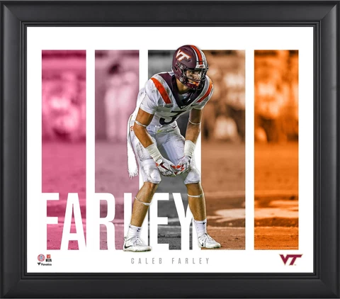Caleb Farley Virginia Tech Hokies Framed 15"x 17" Player Panel Collage Cover