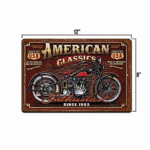 Sign Garage Motorcycle Metal Tin Man Cave Vintage SIGN Wall Shop garage Decor - Picture 1 of 4