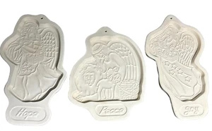 Longaberger Cookie Chocolate Mold Christmas Angels of PEACE ‘93 HOPE ‘94 JOY ‘96 - Picture 1 of 11