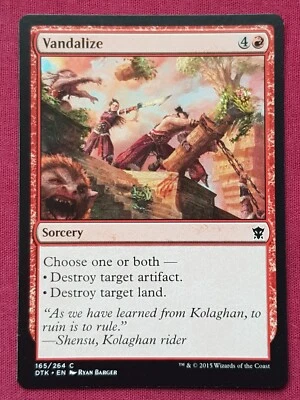 Magic The Gathering DRAGONS OF TARKIR VANDALIZE red card MTG - Image 1 of 2