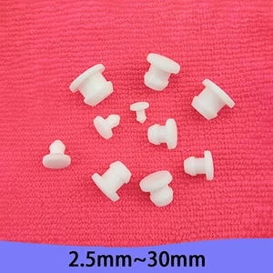 Spina foro a scatto bianca Ø 2,5 mm-30 mm estremità di copertura in gomma silicone tappi tubo - Foto 1 di 9