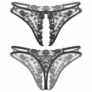 Women's Satin Lace Underwear Low Rise Smooth Breathable Briefs Hipster Panties - Picture 1 of 25