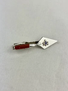 Masonic Mason Trowel Brick Layer Tools Vintage ANSON Tie Bar Clip Signed - Picture 1 of 7