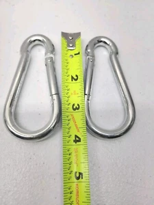2 Pack Metal Carabiner Clip, 4 inch Heavy Duty Spring Snap Hook - Picture 1 of 3