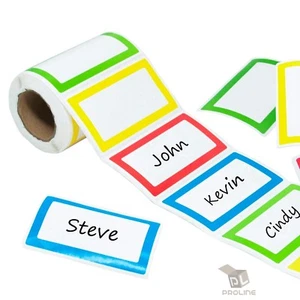 250 - Colorful Name Tag Self-Adhesive Labels Stickers School Office Camps Party - Picture 1 of 3