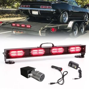 LED Wireless Tow Trailer Light Bar Battery Flashing Warning Magnetic Base Light - Picture 1 of 14