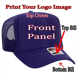 PURPLE Trucker Hat Custom Printing HERE Personalized Names Images Logos - Picture 1 of 2