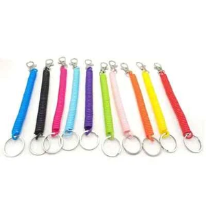 Portachiavi Spirale Molla Elastico Filo Antismarrimento Nero bianco Chiavi Auto - Foto 1 di 3