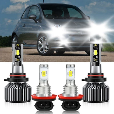 LED Headlight Bulbs High Low Beam Fog Light white 6500K For Fiat 500L 2014-2019 - Image 1 of 4