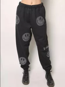 I Am Koko Los Angeles Joggers Smiley Face Sweatpants Rhinestone Graphics EUC! - Picture 1 of 12