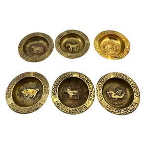 Set Of 6 Vintage Brass Bowls ashtrays from Korea - Picture 1 of 16