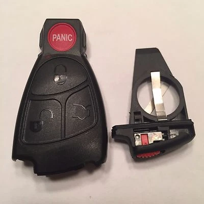 New Replacement Black Remote Shell Case + Battery Clip For Mercedes IYZ 3312 - Изображение 1 из 4