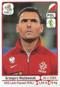 061 GRZEGORZ WOJTKOWIAK KKS.LECH POZNAN EURO 2012 POLAND UKRAINE STICKER PANINI