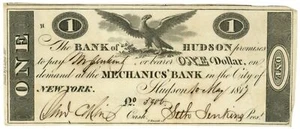1817 Bank of Hudson New York 1 $ NY No.3906 CTFT (L2989) - Bild 1 von 2