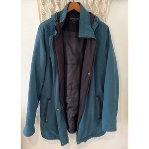 Forecaster of Boston Size Large Windbreaker Coat Jacket Removable Hood Teal - Picture 1 of 9