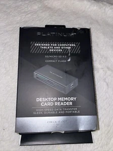 Platinum- USB 3.2 Gen 1 SD, microSD, CF 3 Slot Memory Card Reader - Black - Picture 1 of 2