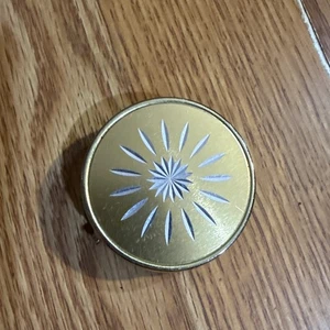 Vintage MidCentury Pillbox GoldTone Starburst Divided Sections - Picture 1 of 4