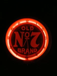 Raro orologio da parete Jack Daniel's Whiskey vecchio numero 7 LED neon bar grande 15" uomo ca - Foto 1 di 23