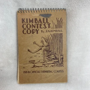 1948 Kimball Contest Copy Spiral Bound J.N. Kimball Typewriting Contest Book - Picture 1 of 9
