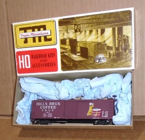 : Train Miniature HO .. "Hills Brothers Coffee Wood Box Car #161" Boxed #8040 - Picture 1 of 17
