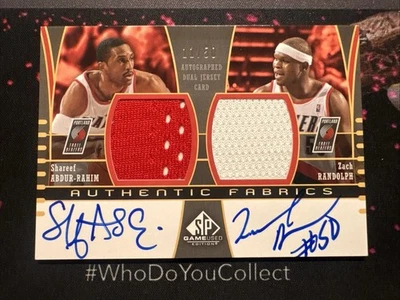 2004-05 Upper SP Game Used Authentic Fabrics Shareef Rahim Randolph Auto 11/50 - Image 1 of 2