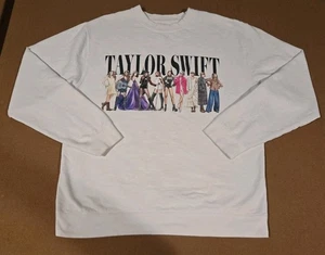 Taylor Swift Eras Tour Midnights Crew Neck Pullover Sweatshirt M  White Logo - Picture 1 of 14