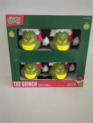 Christmas Grinch Battery Operated Pathway Stakes 4 Count LED Gemmy Light Up - Image 1 of 3