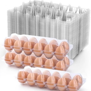 48 Pack Egg Cartons Cheap Bulk 12 Count, 1 Dozen Clear Empty Chicken Egg Cart... - Picture 1 of 7