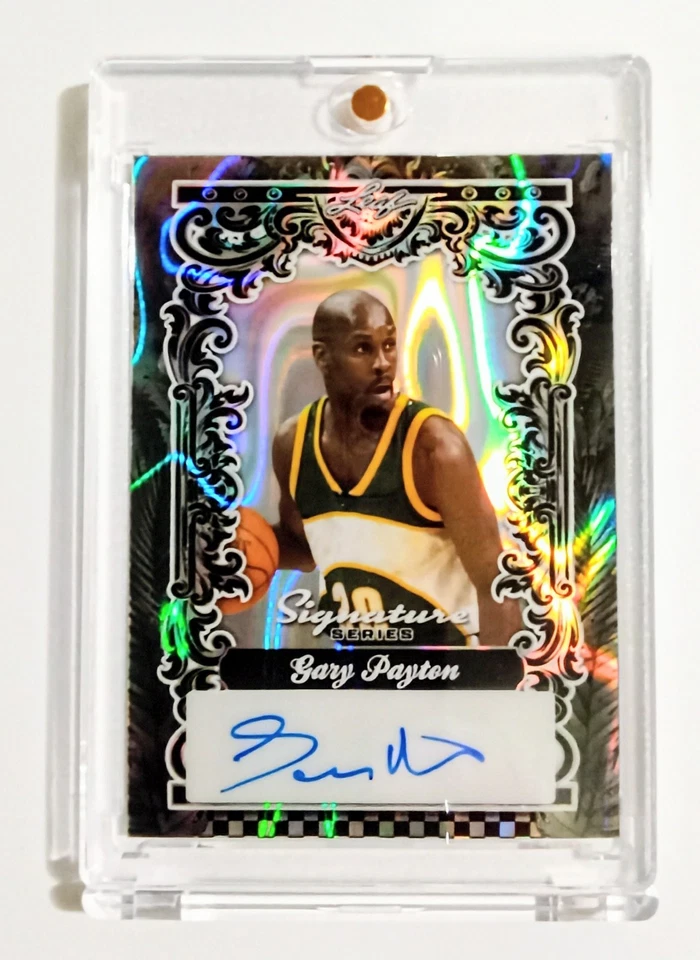 2025-Hoja -Gary Payton- -Supersonics-1/1-Black Lava- Tarjeta Autógrafa Foto 1 de 2