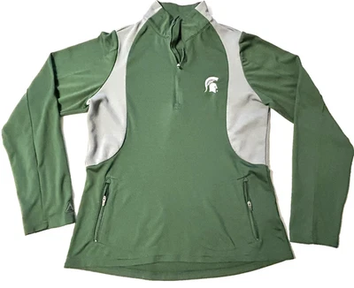 MSU Michigan State University Spartans Women’s 1/4 Zip Small Polyester Antigua - Image 1 of 4