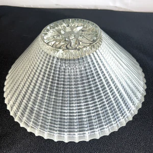 Vintage Art Deco Pleated Holophane Type Glass Ceiling Light Shade - Picture 1 of 12