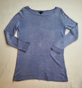 Talbots 100% Linen Sweater Size M Light Blue Pullover Long Sleeve Lightweight - Picture 1 of 7