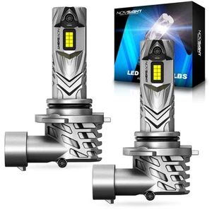 NOVSIGHT 9006 LED Headlight Bulbs Kit Hi Low Beam 6500K White Canbus Error Free - Picture 1 of 14